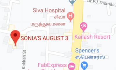 SONIAS AUGUST 3 store location map