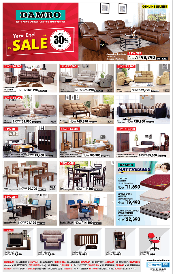 Damro Kochi Furniture Stores Sale Offers Discounts Numbers Shops 2021