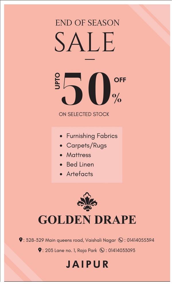 Golden Drape Jaipur Furnishing Stores Sale Offers Discounts Numbers