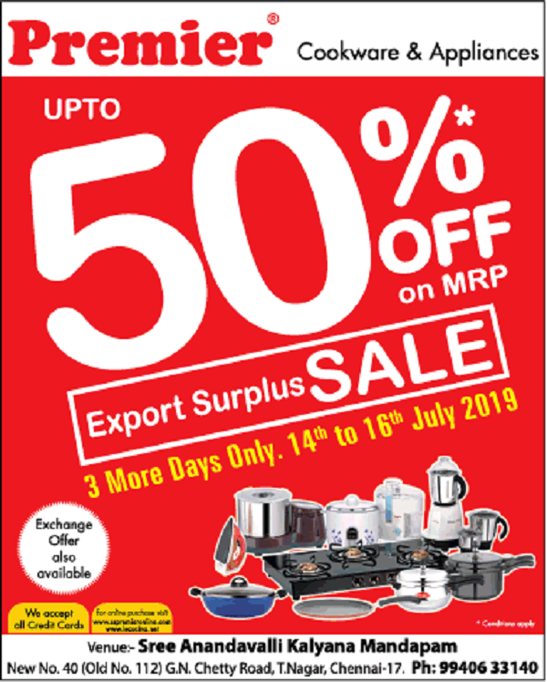 Premier Chennai Kitchen Appliances Stores Sales Offers Numbers 2020