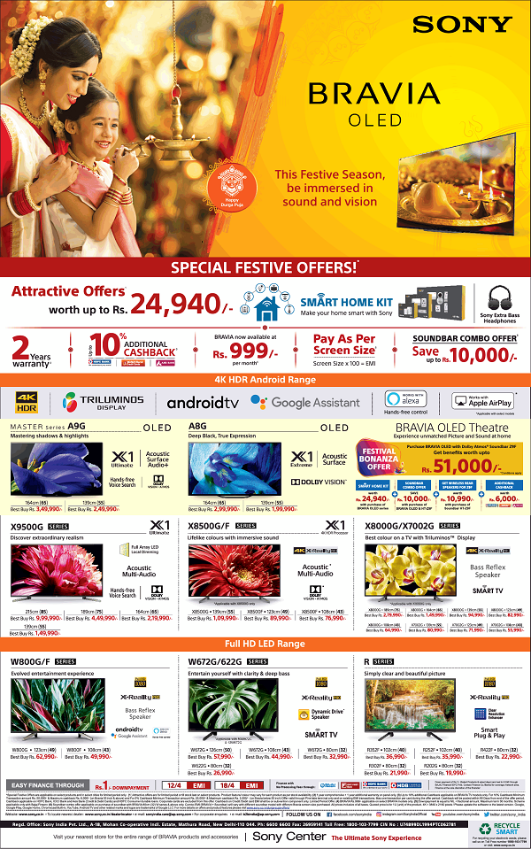 Sony Center Kolkata Electronics Stores Sales Offers Numbers 2020