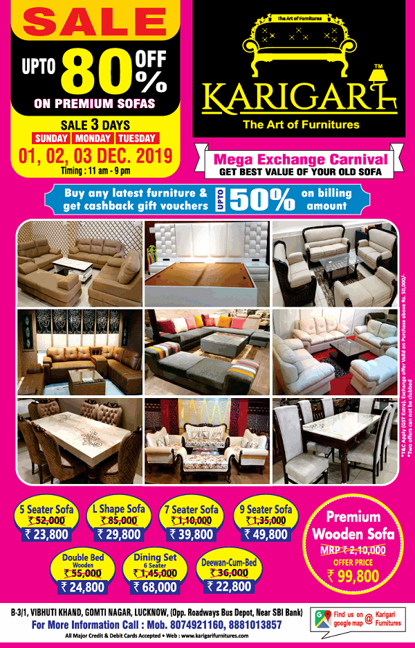 Karigari Lucknow Furniture Stores Sales Offers Numbers Discounts 2020