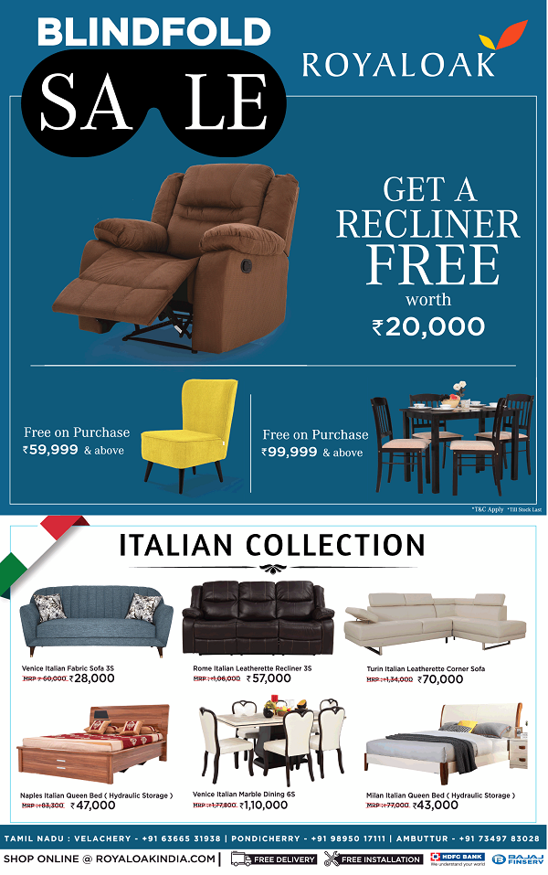 Royal Oak Furniture Chennai Stores Sale Offers Numbers Discounts Deals 2021
