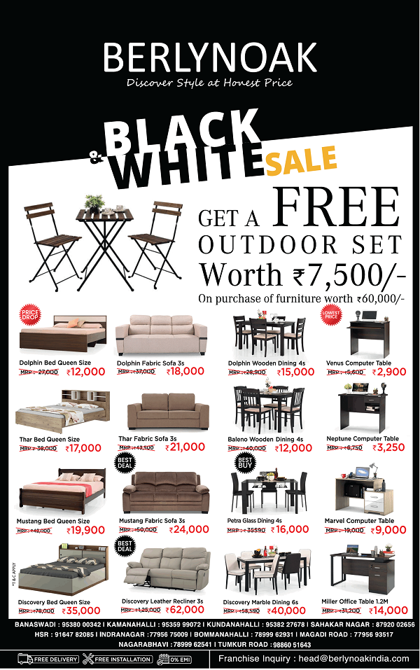 Berylnoak Bangalore Furniture Sale Stores Offers Discounts Numbers 2021