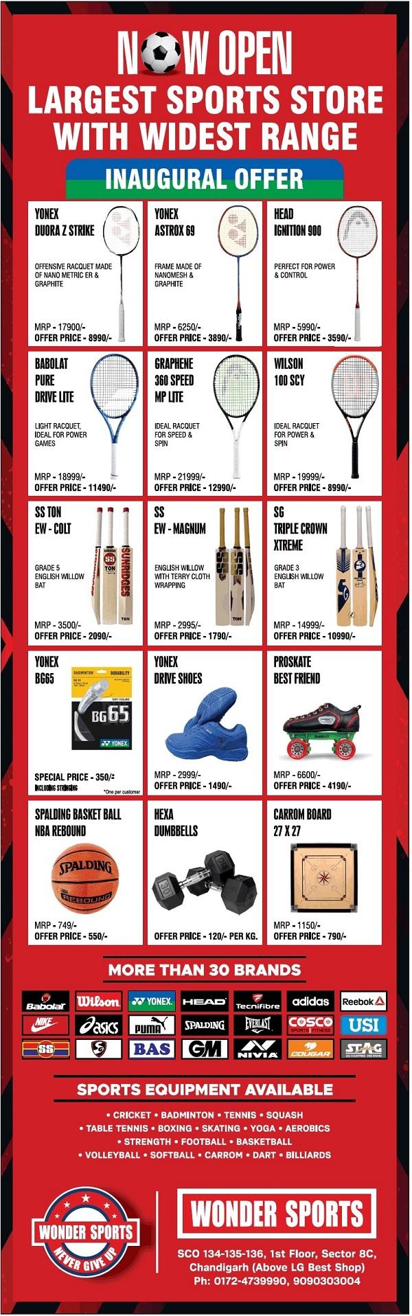 Wonder Sports Chandigarh Stores Offers Numbers Discounts Shops