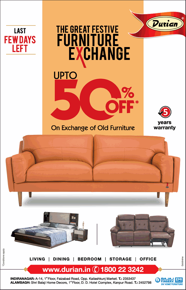 Durian Lucknow Furniture Stores Sales Offers Numbers Discounts 2020