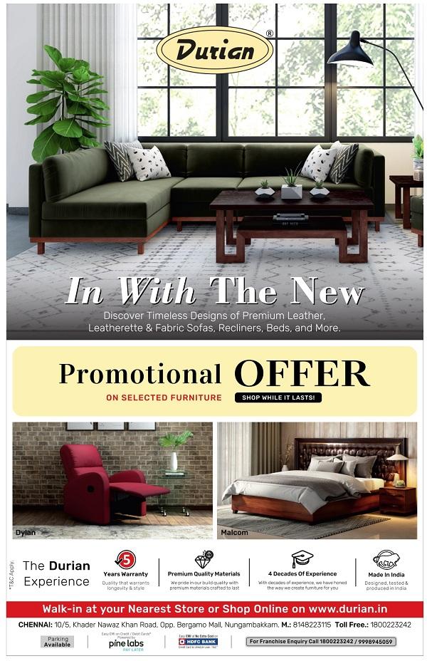 Durian Chennai Furniture Sale Stores Discounts Offers Coupons