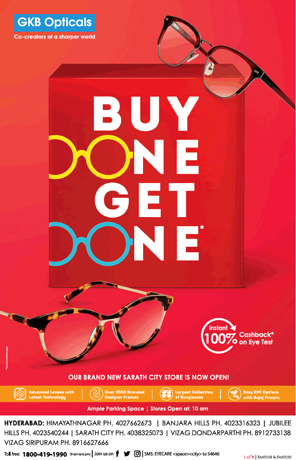 GKB Opticals Hyderabad Sales Spectacles Discounts Offers Stores 2021