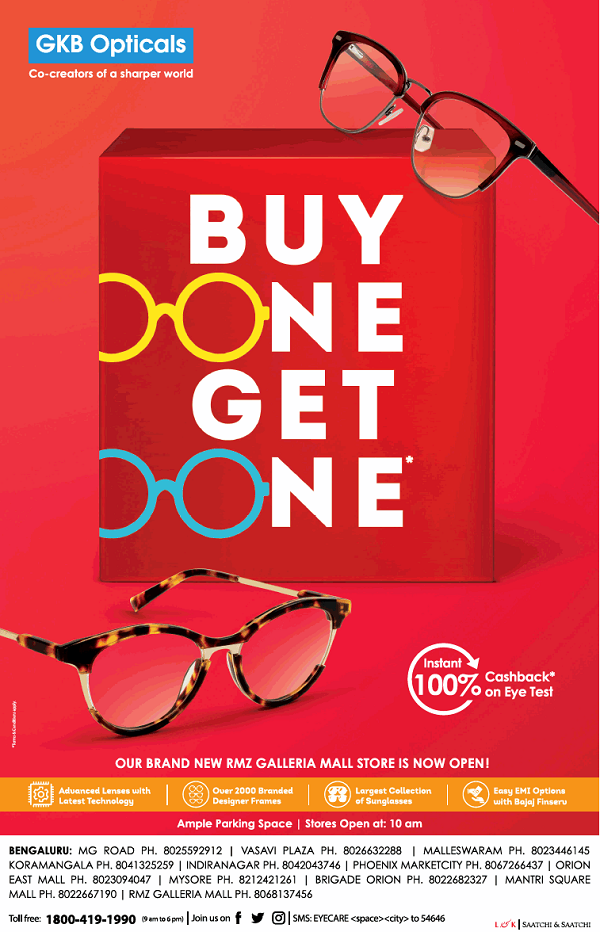 GKB Opticals Bangalore Sales Discounts Offers Eyewear Stores Numbers 2021