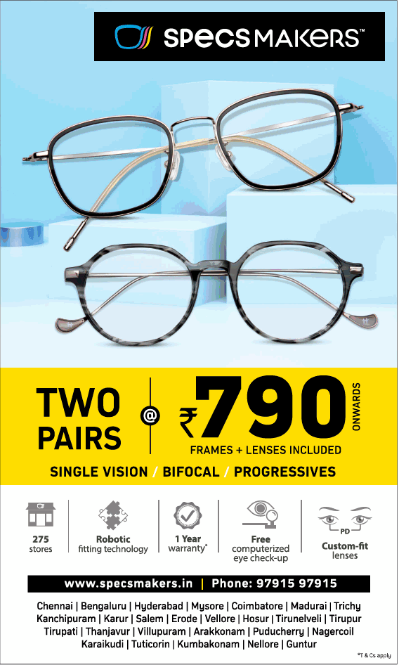 Specsmakers Chennai Eyewear Stores Sales Offers Discounts Numbers 2020